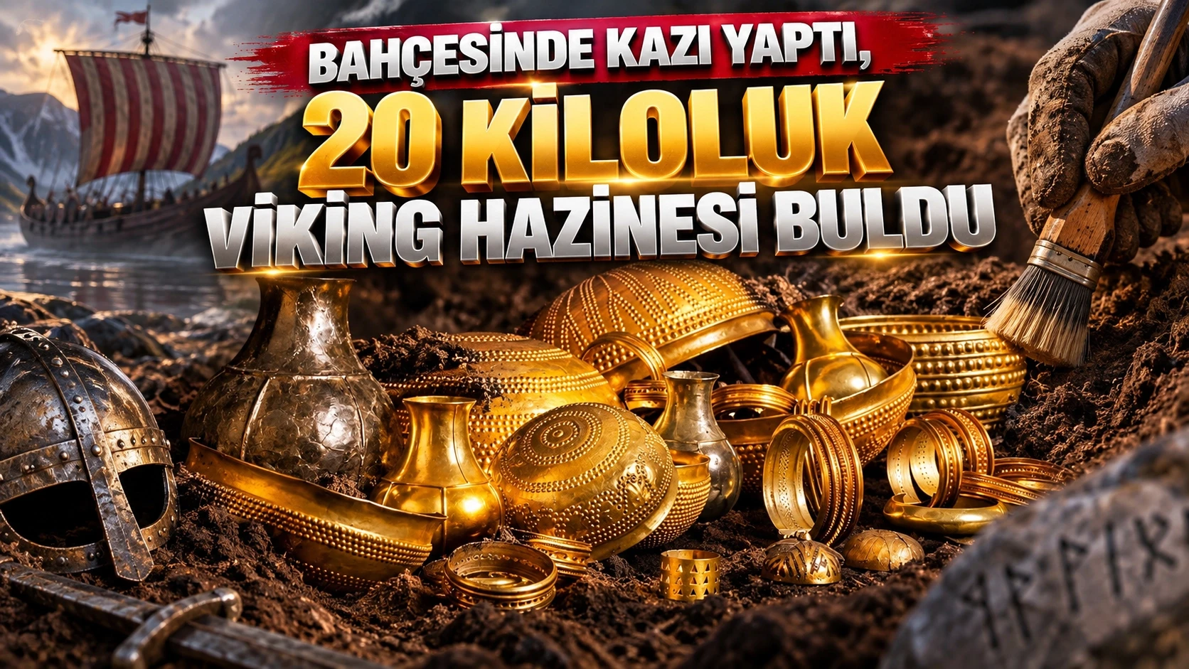 Bahçesinde kazı yaptı, 20 kiloluk Viking hazinesi buldu